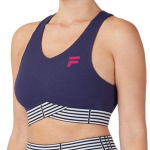 BRAND NEW! Fila x Christopher Bevans Blue Tennis Sports Crop Top Bra - M